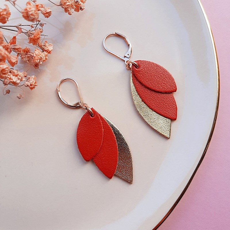 Boucles mini céleste rouge