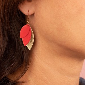 Boucles mini céleste rouge