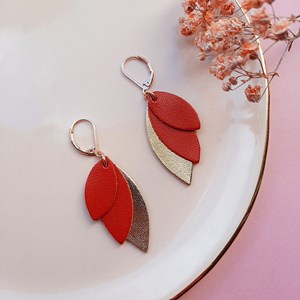 Boucles mini céleste rouge