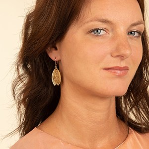 Boucles mini pétales champagne