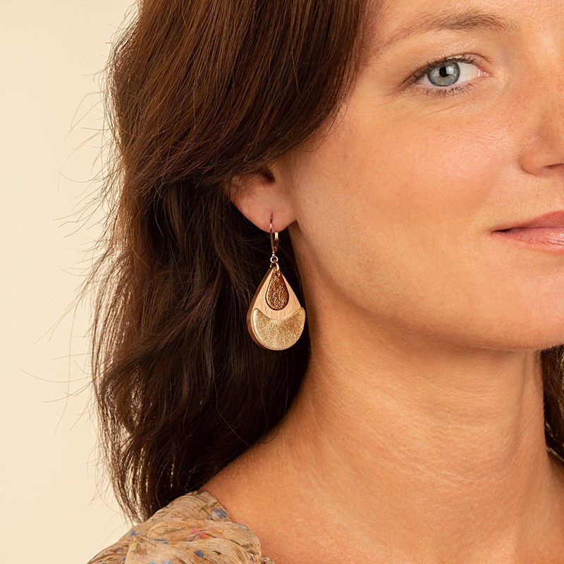 Boucles en bois arty champagne