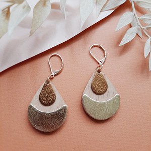 Boucles en bois arty champagne