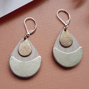 Boucles en bois arty champagne