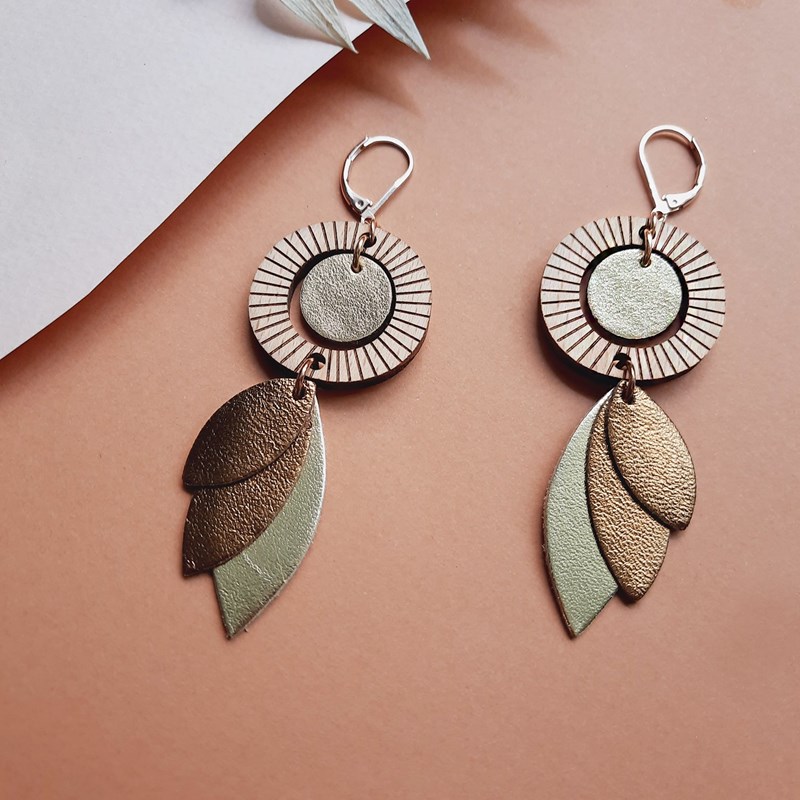 Boucles pendantes solaris champagne