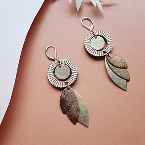 Boucles pendantes solaris champagne