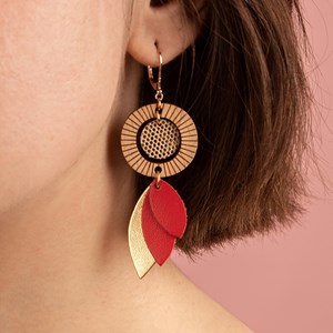 Boucles pendantes solaris rouge