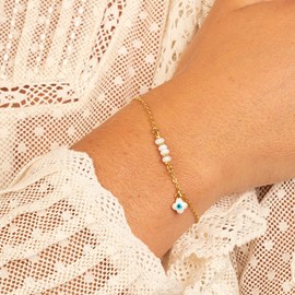 Bracelet de protection trèfle blanc