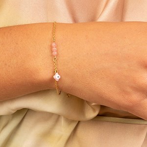 Bracelet de protection trèfle rose