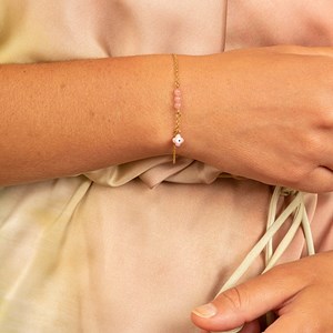 Bracelet de protection trèfle rose