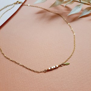 Collier cube mini rêve golden