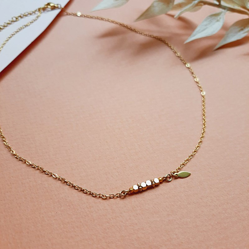 Ni Une Ni Deux - Collier cube mini rêve golden