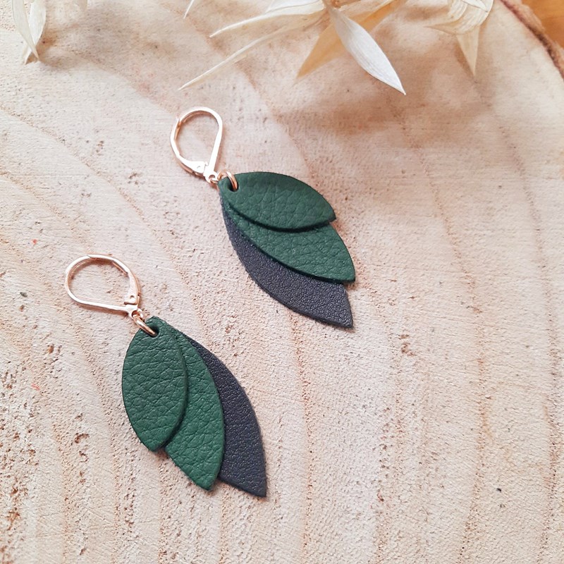 Boucles mini céleste vert de gris