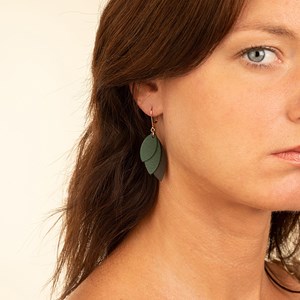 Boucles mini céleste vert de gris