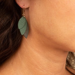 Boucles mini céleste vert de gris