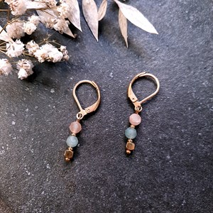 Boucles talisman pierre lune aventurine