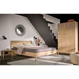 Armoire décor bois 2 portes 2 tiroirs simon