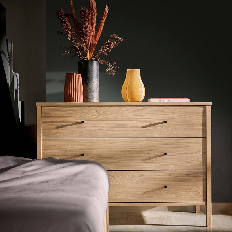 Commode décor bois 3 tiroirs simon