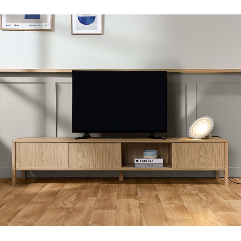 Meuble tv 3 portes décor bois simon