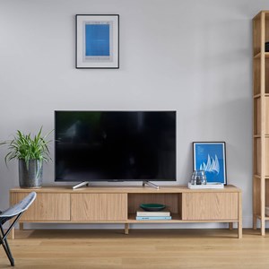 Meuble tv 3 portes décor bois simon