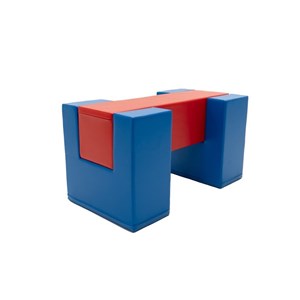 Pont d'équilibre en mousse bleu-rouge