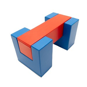 Pont d'équilibre en mousse bleu-rouge