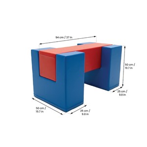 Pont d'équilibre en mousse bleu-rouge