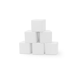 Blocs en mousse 6 cubes blanc