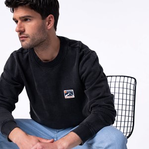 Sweat winter en coton bio gris foncé S