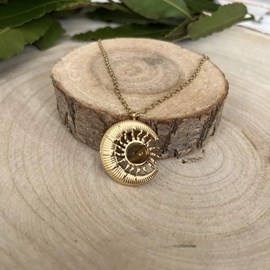 Collier astral œil de tigre – soleil et lune