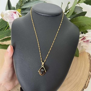 Collier élégance en pierre naturelle oeil de tigre