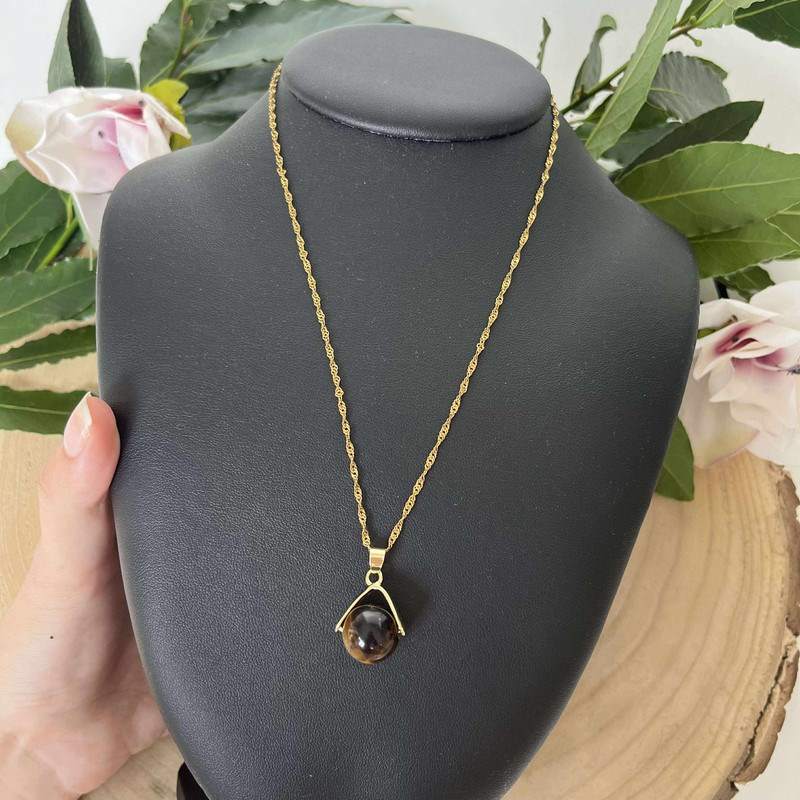 Collier élégance en pierre naturelle oeil de tigre