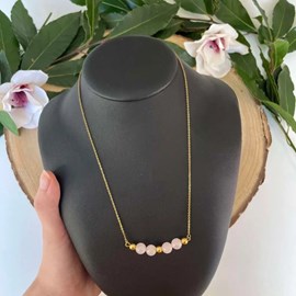 Collier fusion minérale – quartz rose