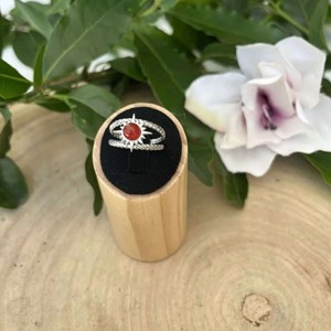 Bague ajustable soleil avec pierre naturelle – cornaline