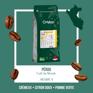 Café bio pérou norandino - pur arabica - grain 1 kg