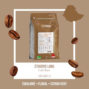 Café rare bio - ethiopie limu - grain 250g