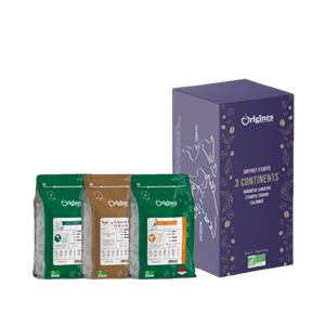 Coffret cafés en grains bio 3 continents - 750g (3x250g)