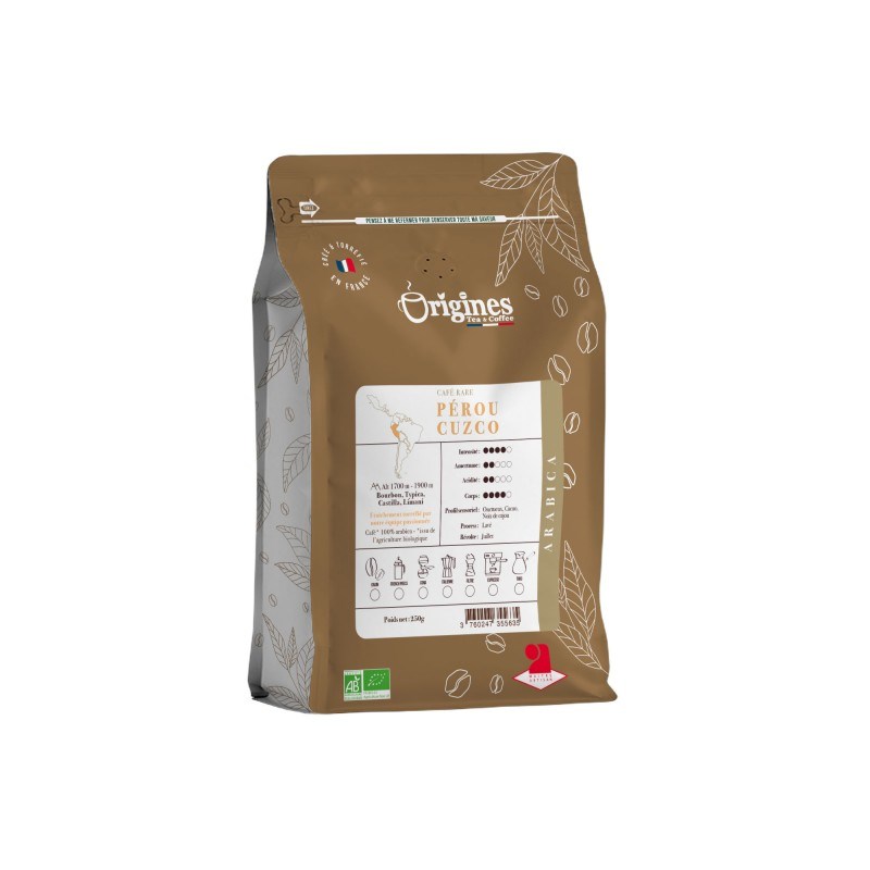 Café rare bio - pérou cuzco - grain 250g