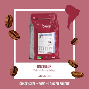 Café bio l'onctueux - blend pur arabica - grain - 250g