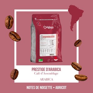 Café bio prestige d'arabica - blend pur arabica - grain 250g