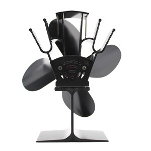 Ventilateur cheminée fishtec gain de chaleur 4 pâles