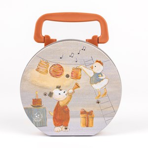 Boite à musique en métal animaux