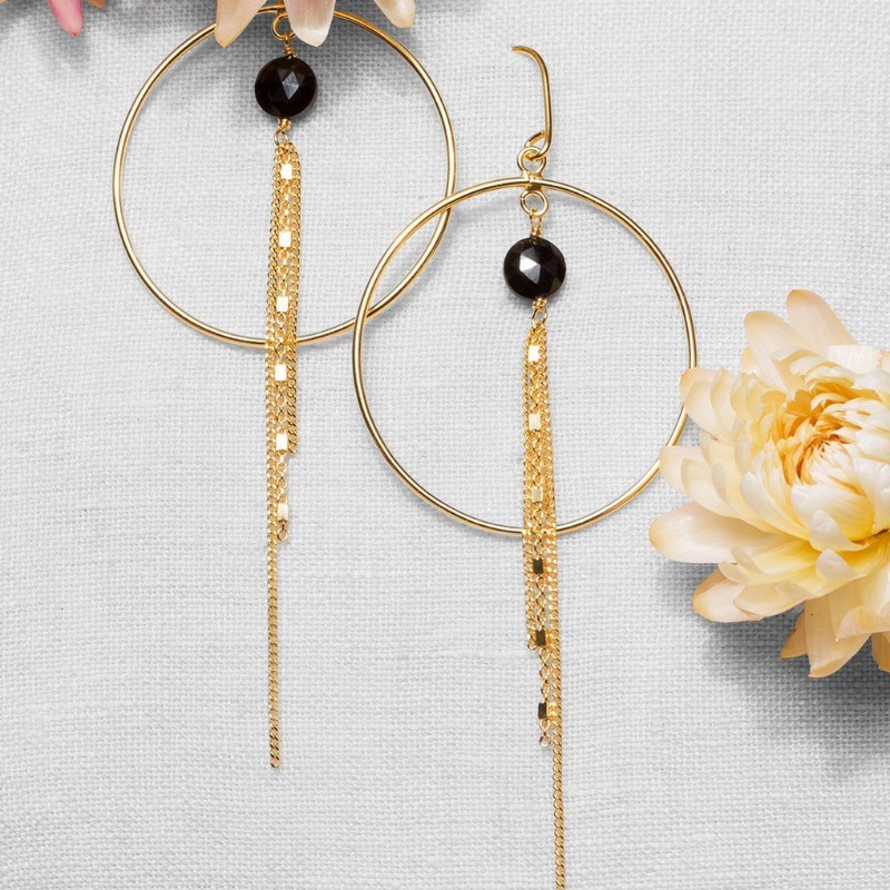 Bo inde creoles onyx noir