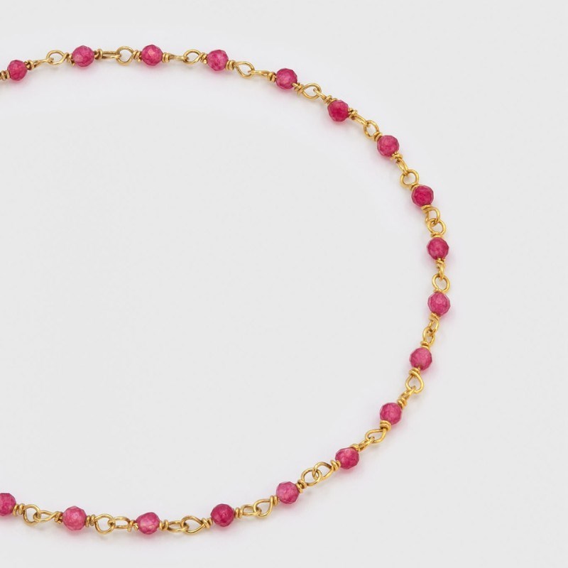 Bracelet inde facette framboise