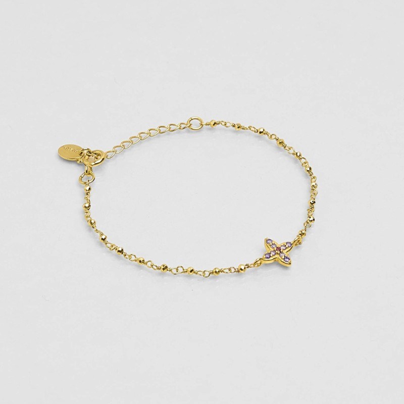 Bracelet inde flower gold pyri