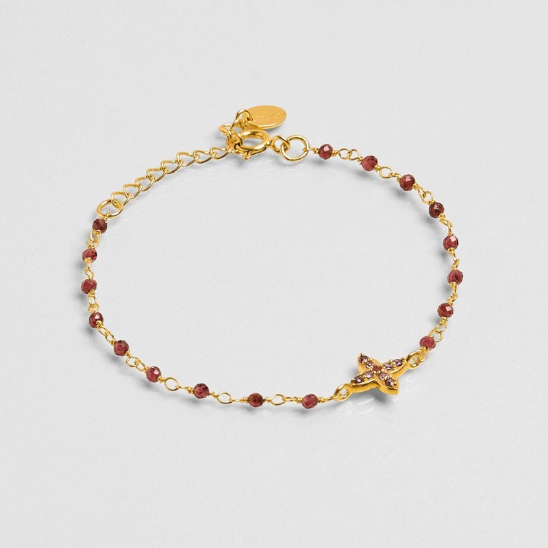 Bracelet inde flower bordeaux