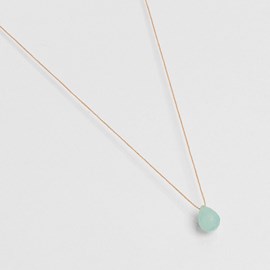 Collier goutte aqua calcedoine