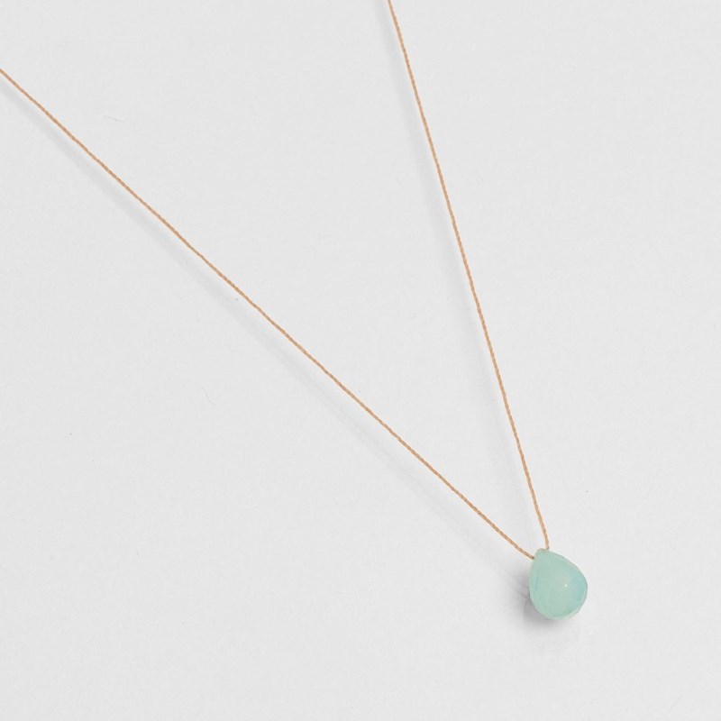 Collier goutte aqua calcedoine