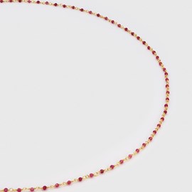 Collier inde facette framboise