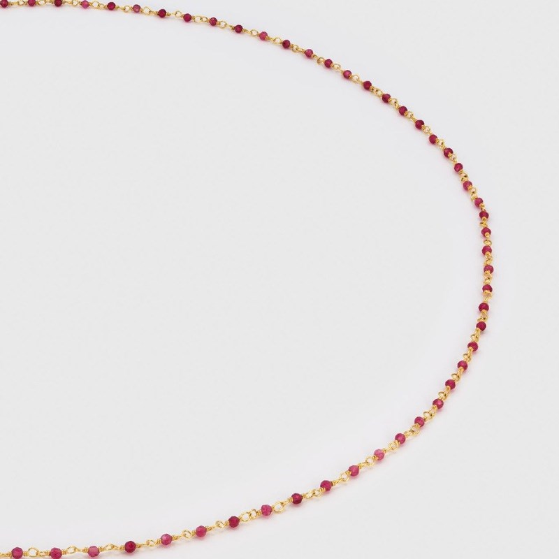 Collier inde facette framboise
