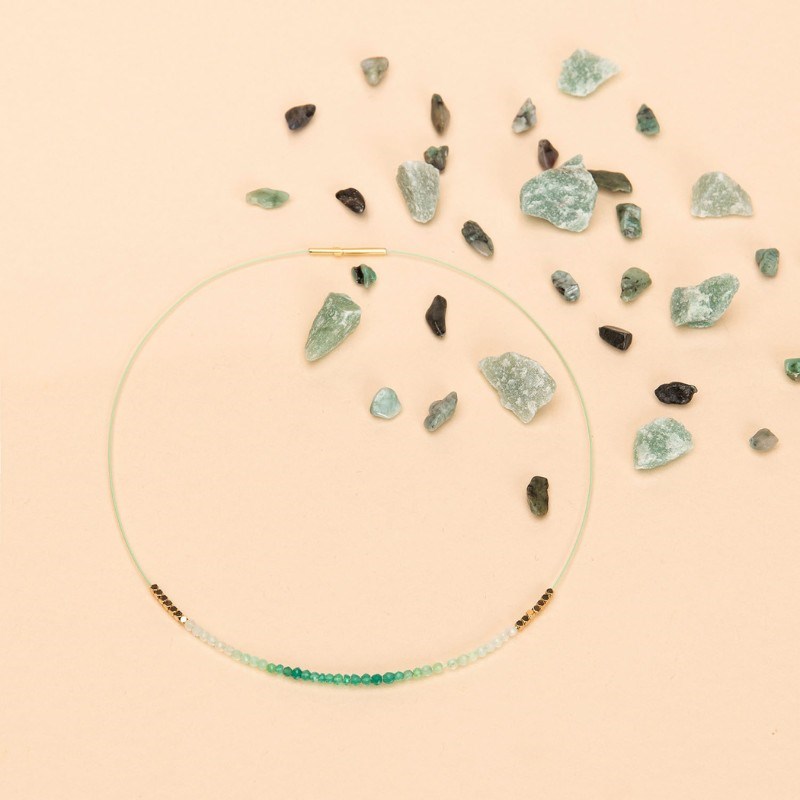 Une à Une - Collier deep sea vert pastel